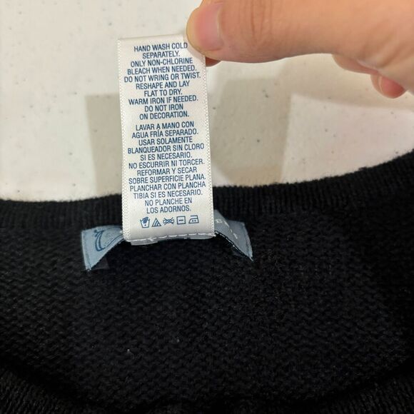 VTG Ugly Black Christmas Sweater Cardigan L Santa 3D Beads Snowflake Tacky - Picture 10 of 11